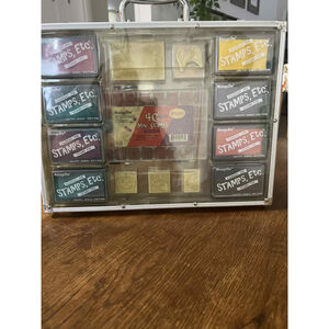 MessageStor Holidays 40pcs Wood Rubber Stamp Set Case NIB NEW CHRISTMAS